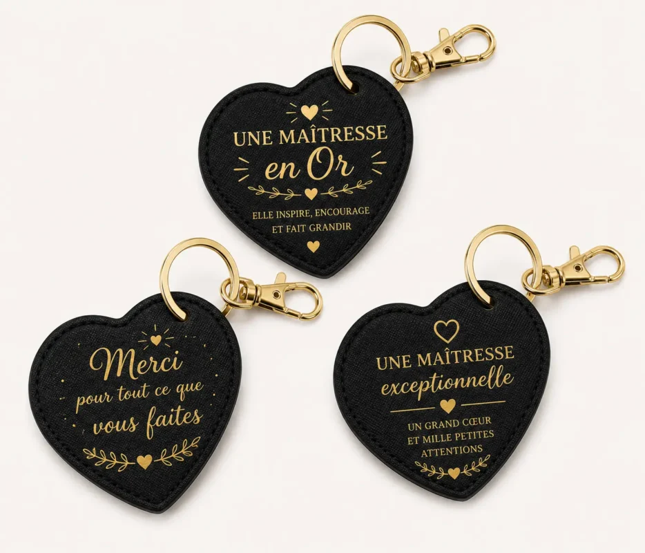 Personalized Teacher Heart Key Ring